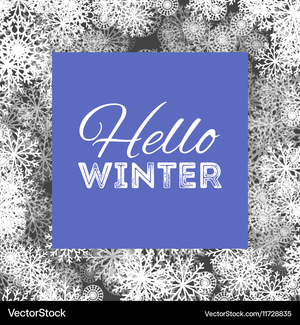Hello winter abstract background design Royalty Free Vector