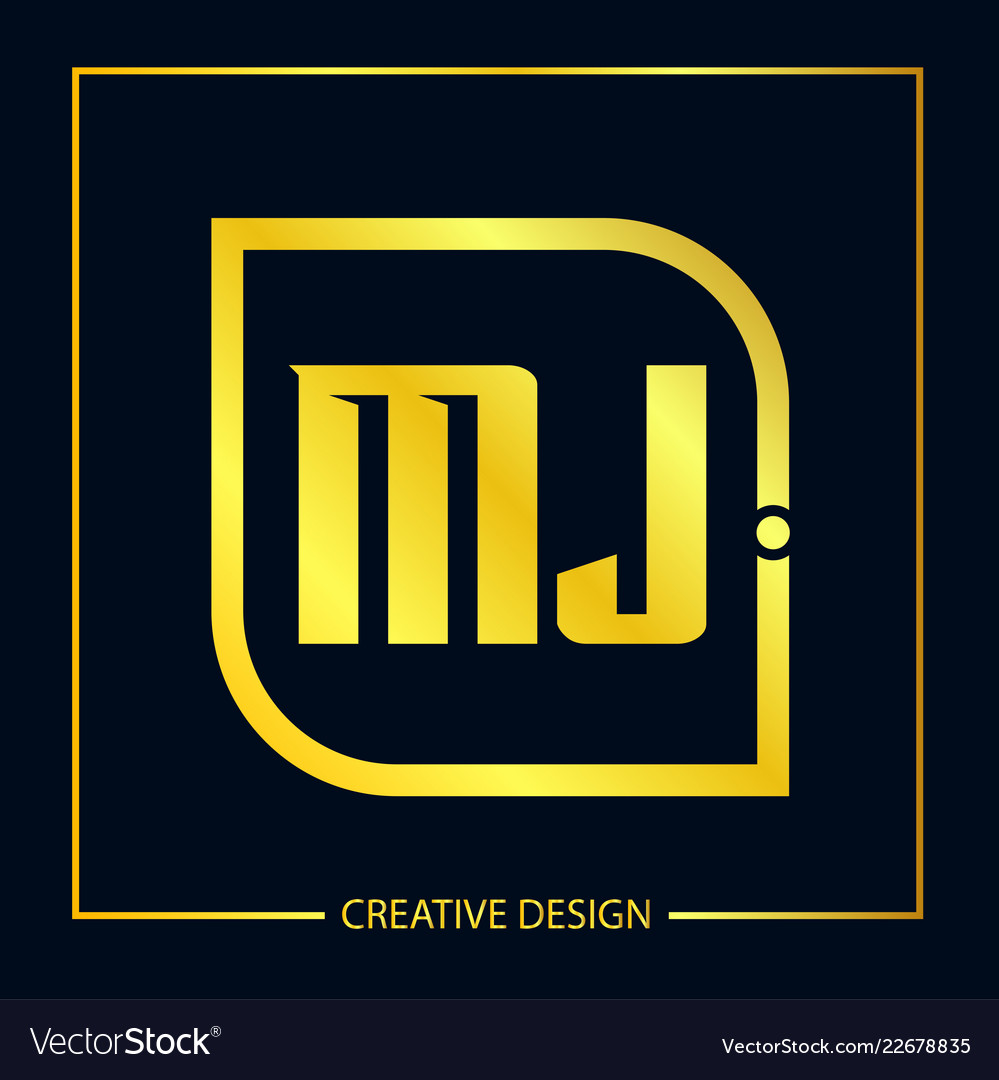 Initial letter mj logo template design