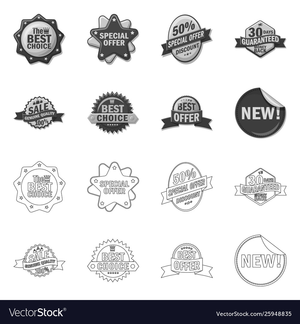 Isolated object emblem and badge icon Vector Image Isolated object emblem and badge icon