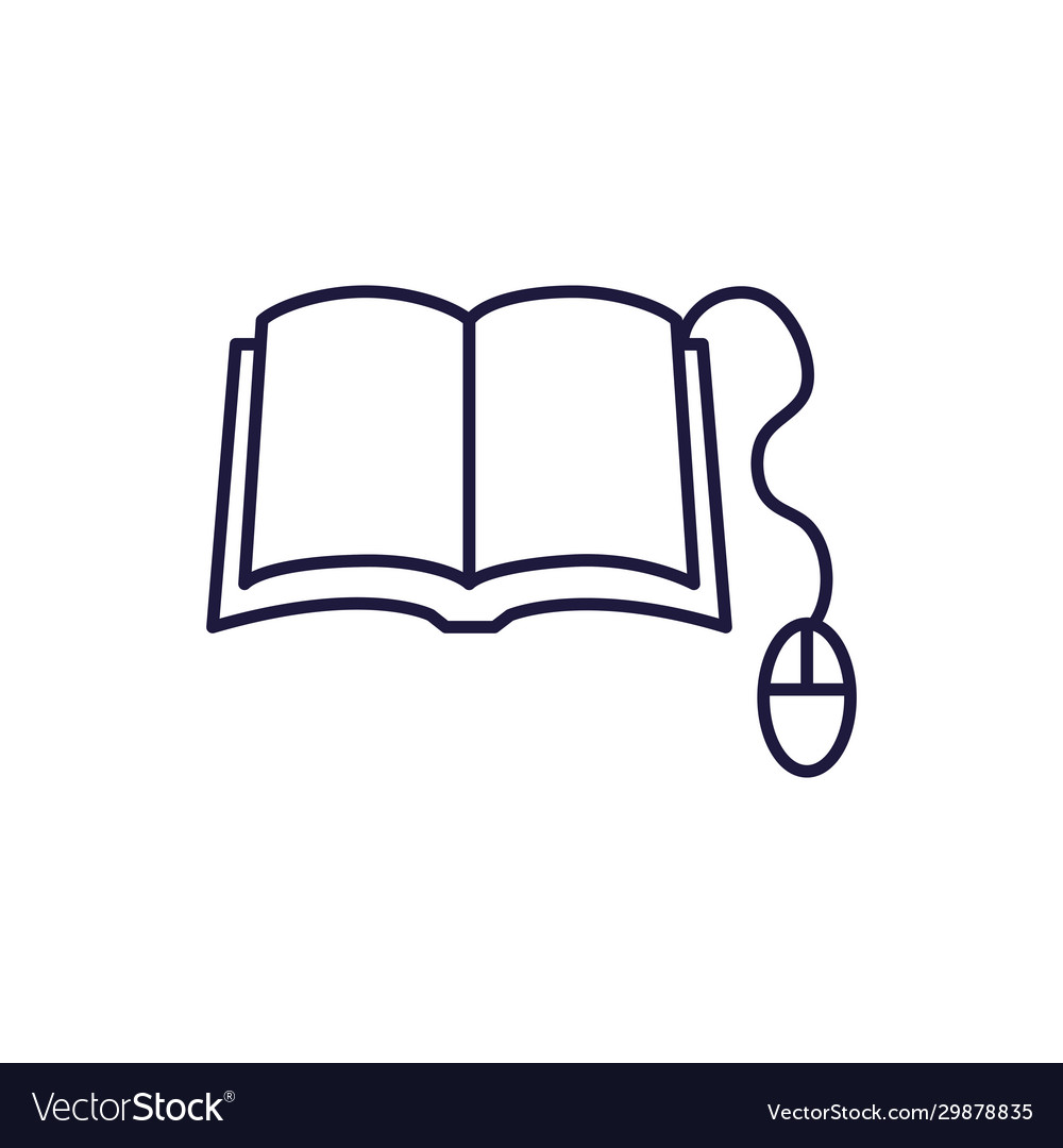 Isolated open book and mouse line style icon