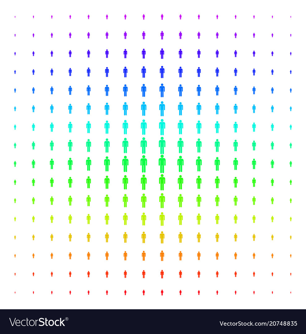 Man user shape halftone spectrum pattern