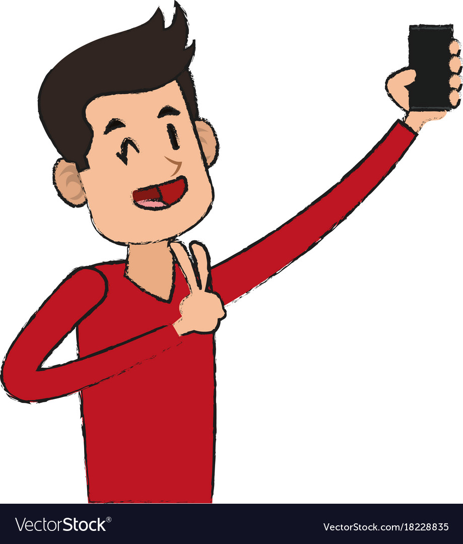 Man using cellphone icon image