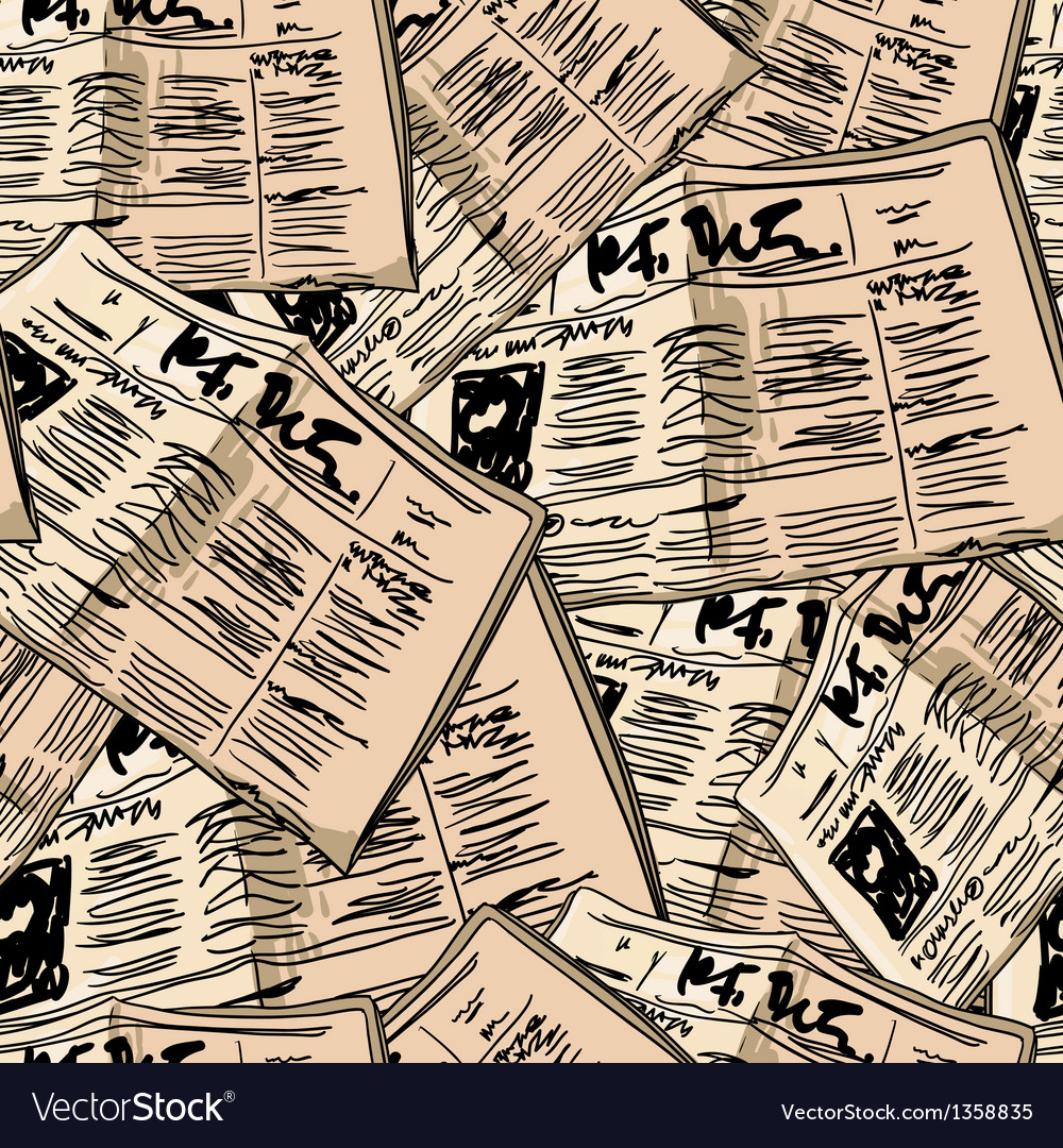 Newspaper Vintage Seamless Background Royalty Free Vector