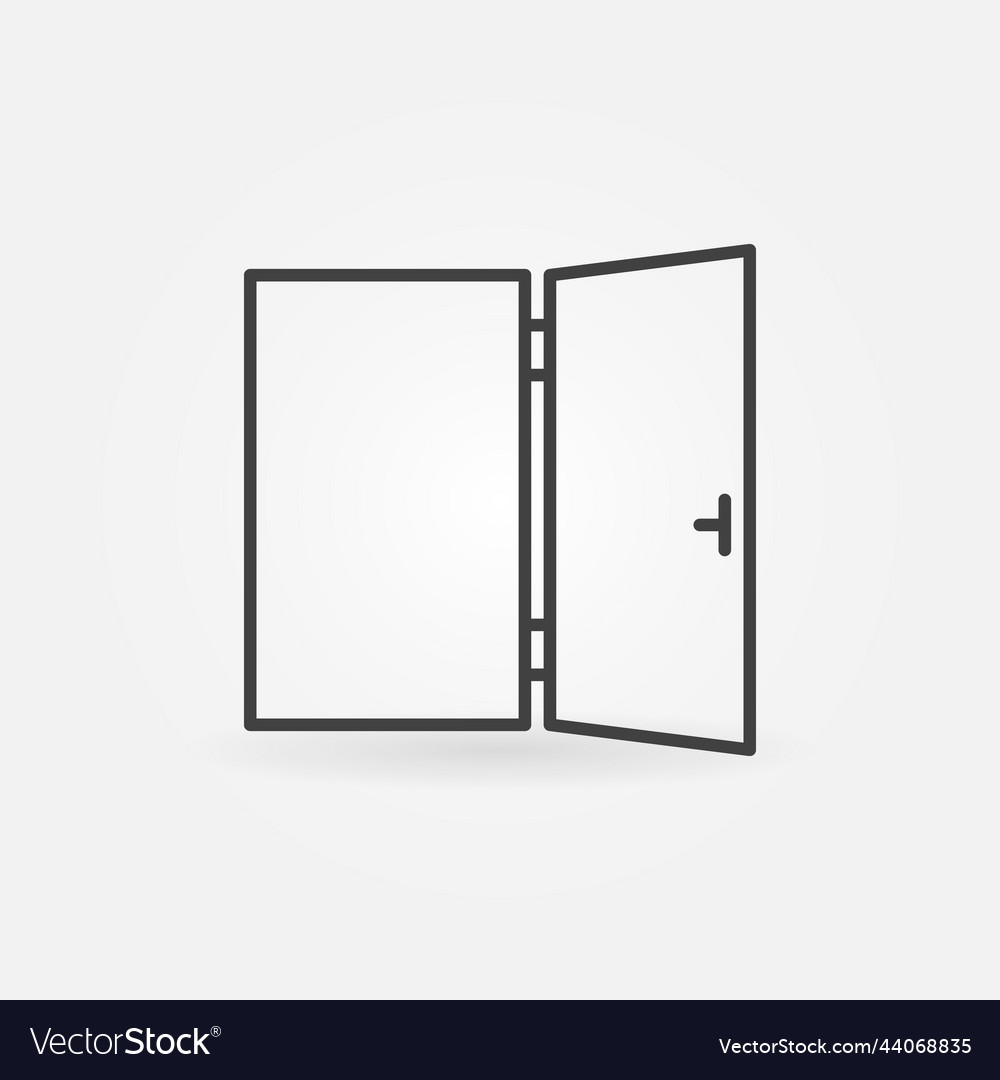 Opened flush door outline concept icon Royalty Free Vector