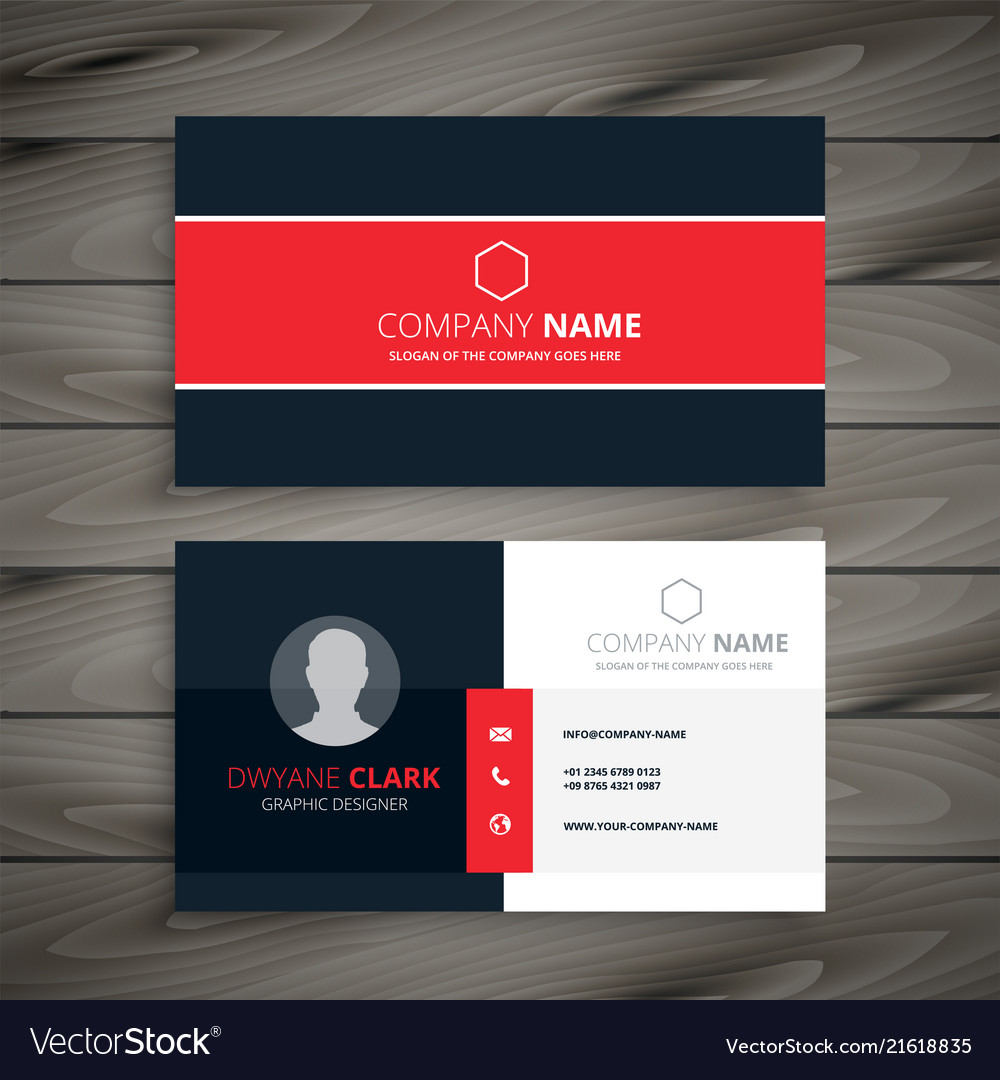 Professional red business card template Royalty Free Vector Inside Buisness Card Templates