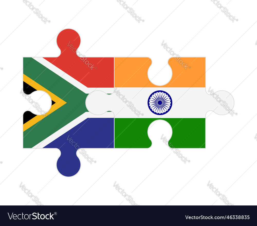 Puzzle of flags south africa and india