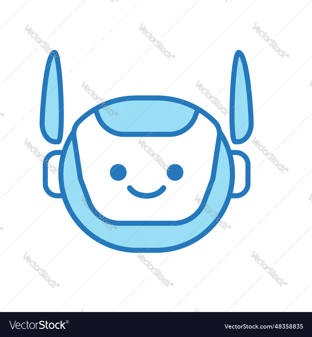 Robot head avatar design cartoon icon Royalty Free Vector