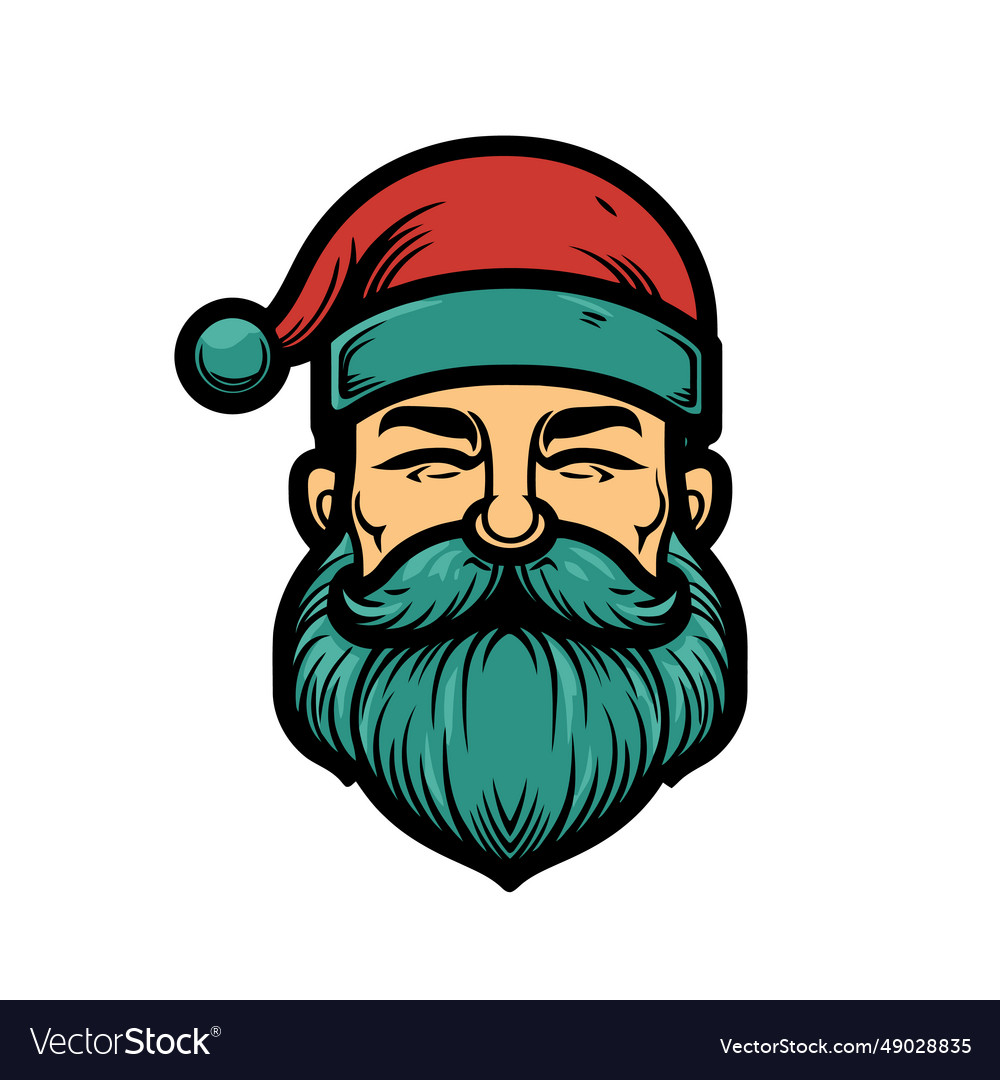 Santa claus face niedlicher Karikaturkopf