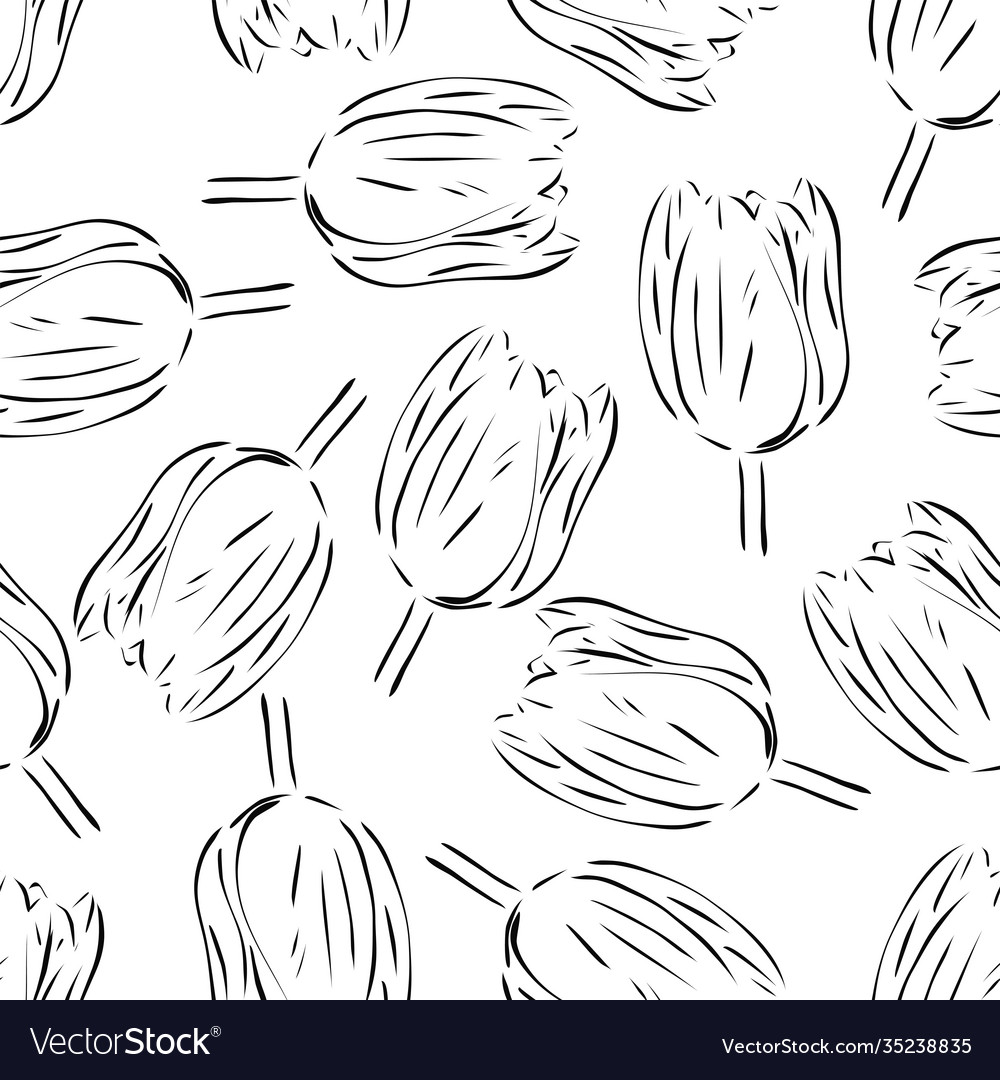 Seamless pattern with tulips vector image Seamless pattern with tulips