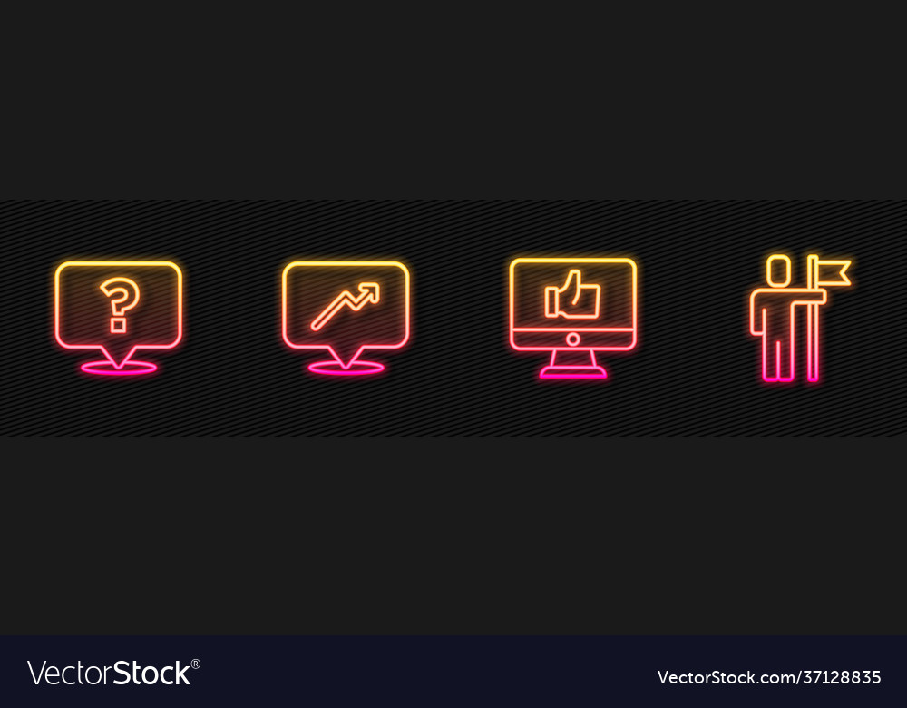 Set line hand like question mark graph schedule vector image Set line hand like question mark graph schedule