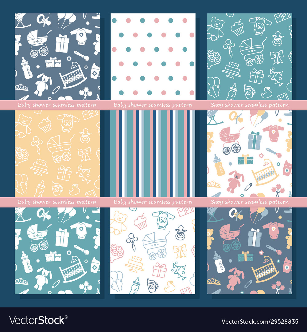 Set seamless backgrounds on theme vector image Set seamless backgrounds on theme