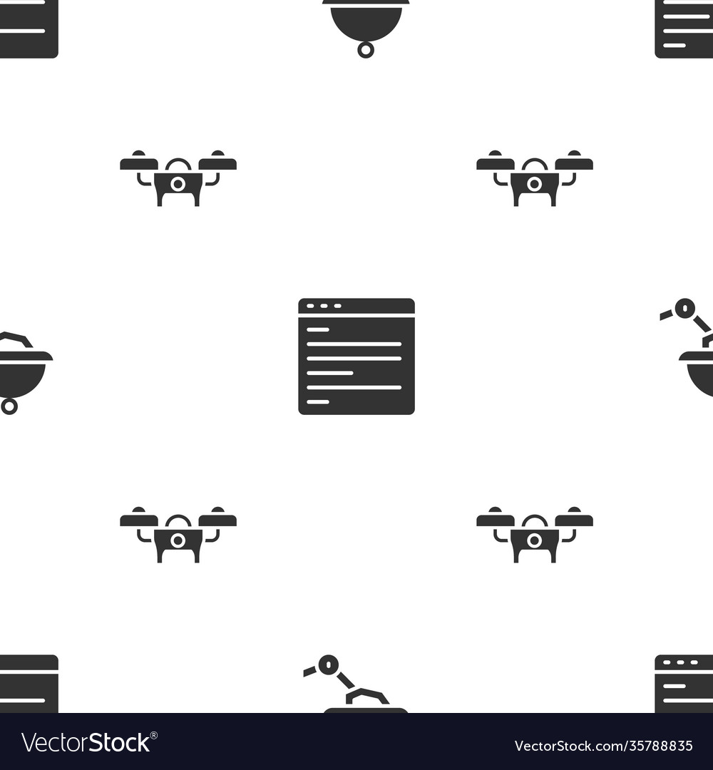 Set waiter robot computer api interface and drone Vector Image Set waiter robot computer api interface and drone