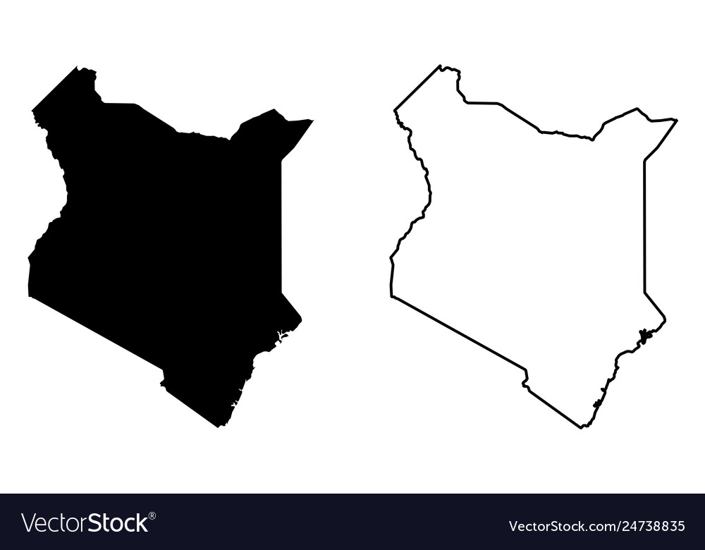 Simple only sharp corners map kenya drawing vector image Simple only sharp corners map kenya drawing