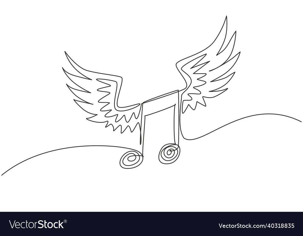 Single continuous line drawing musical notation Vector Image Single continuous line drawing musical notation
