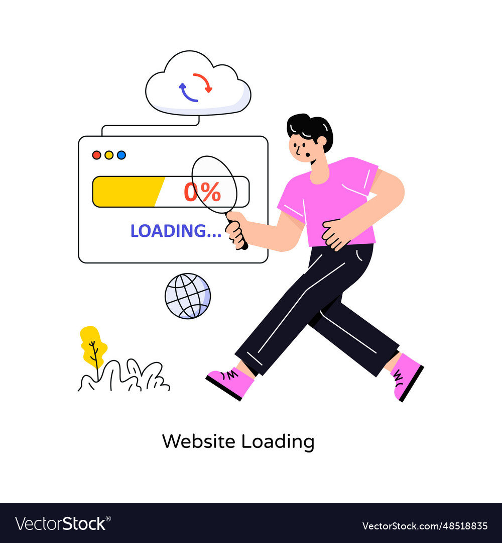 Website loading flat style design