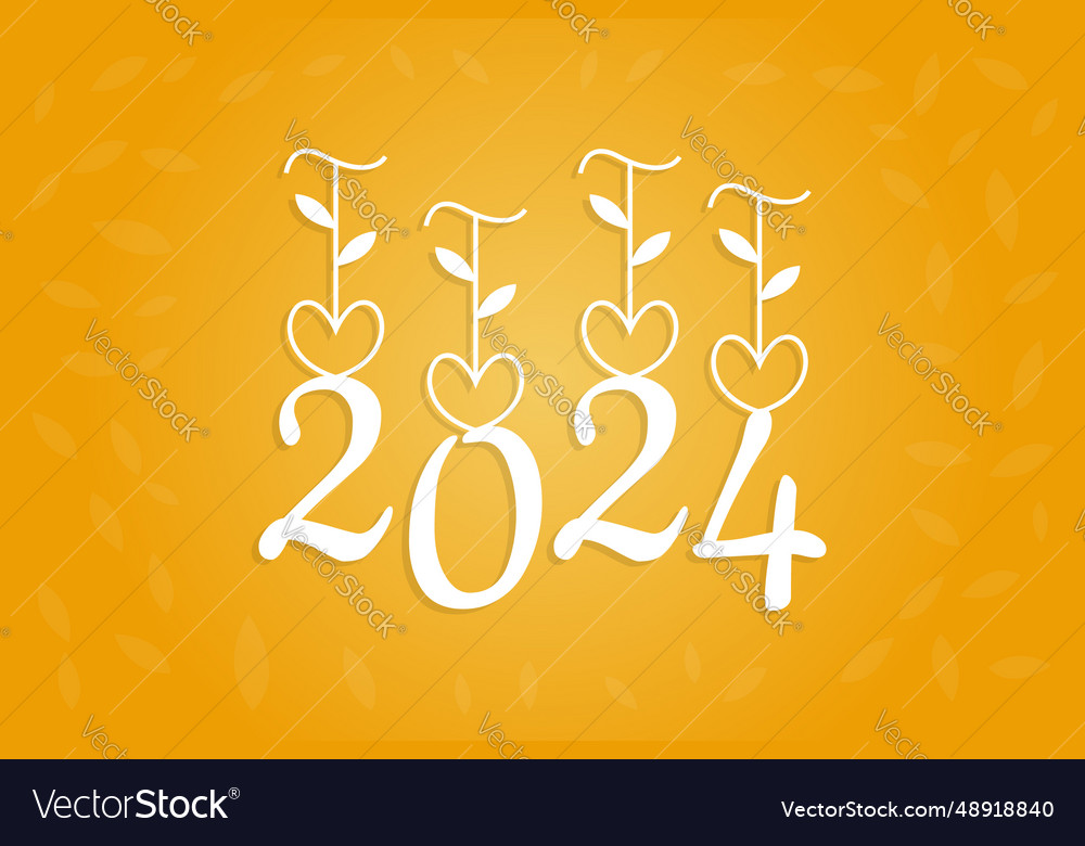 2024 with a love heart shape design