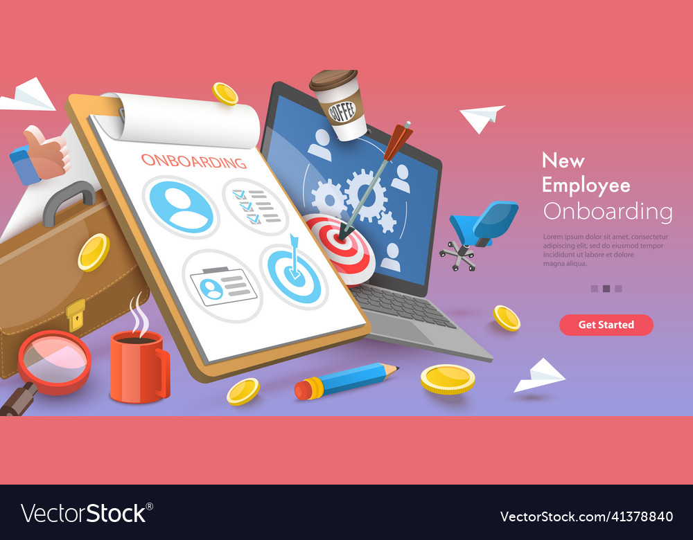 3d conceptual of new employee Royalty Free Vector Image
