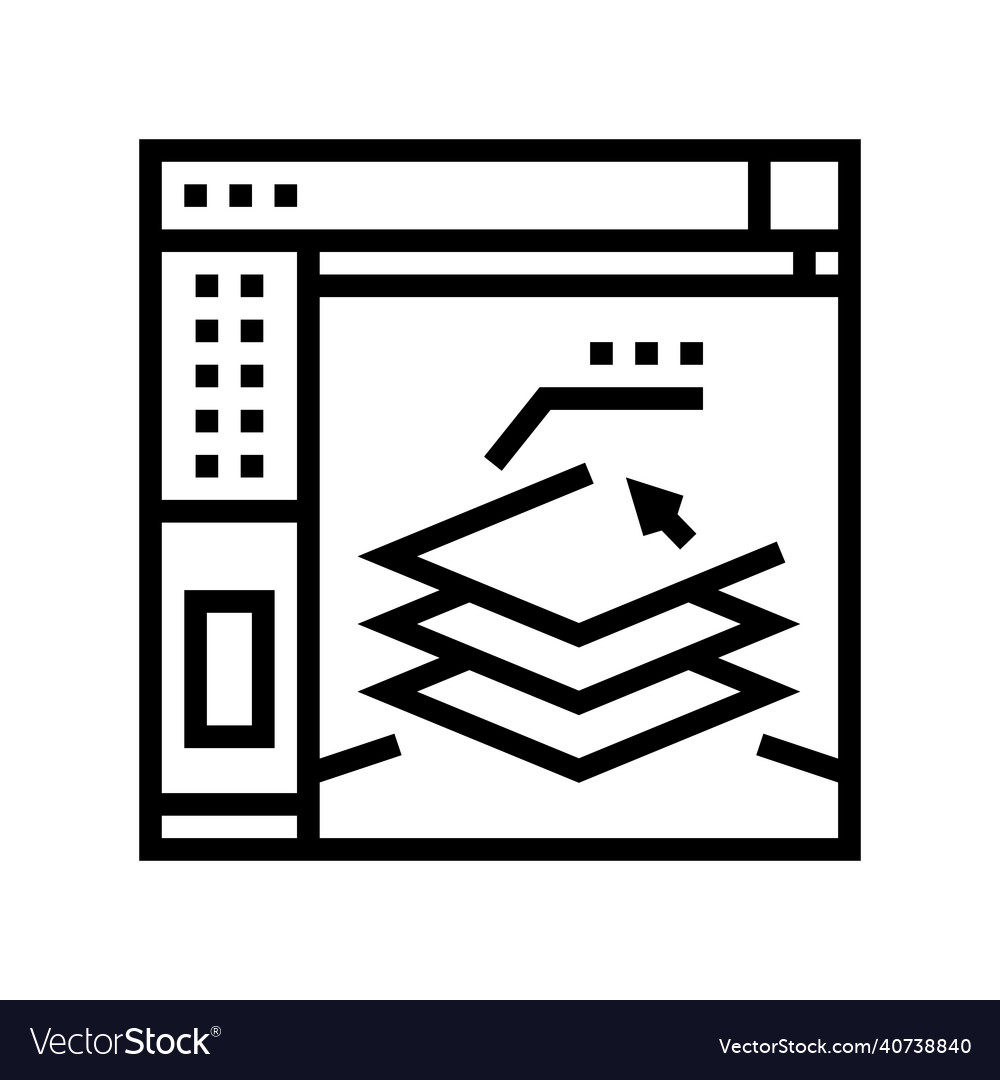 3d slicing software line icon vector image 3d slicing software line icon