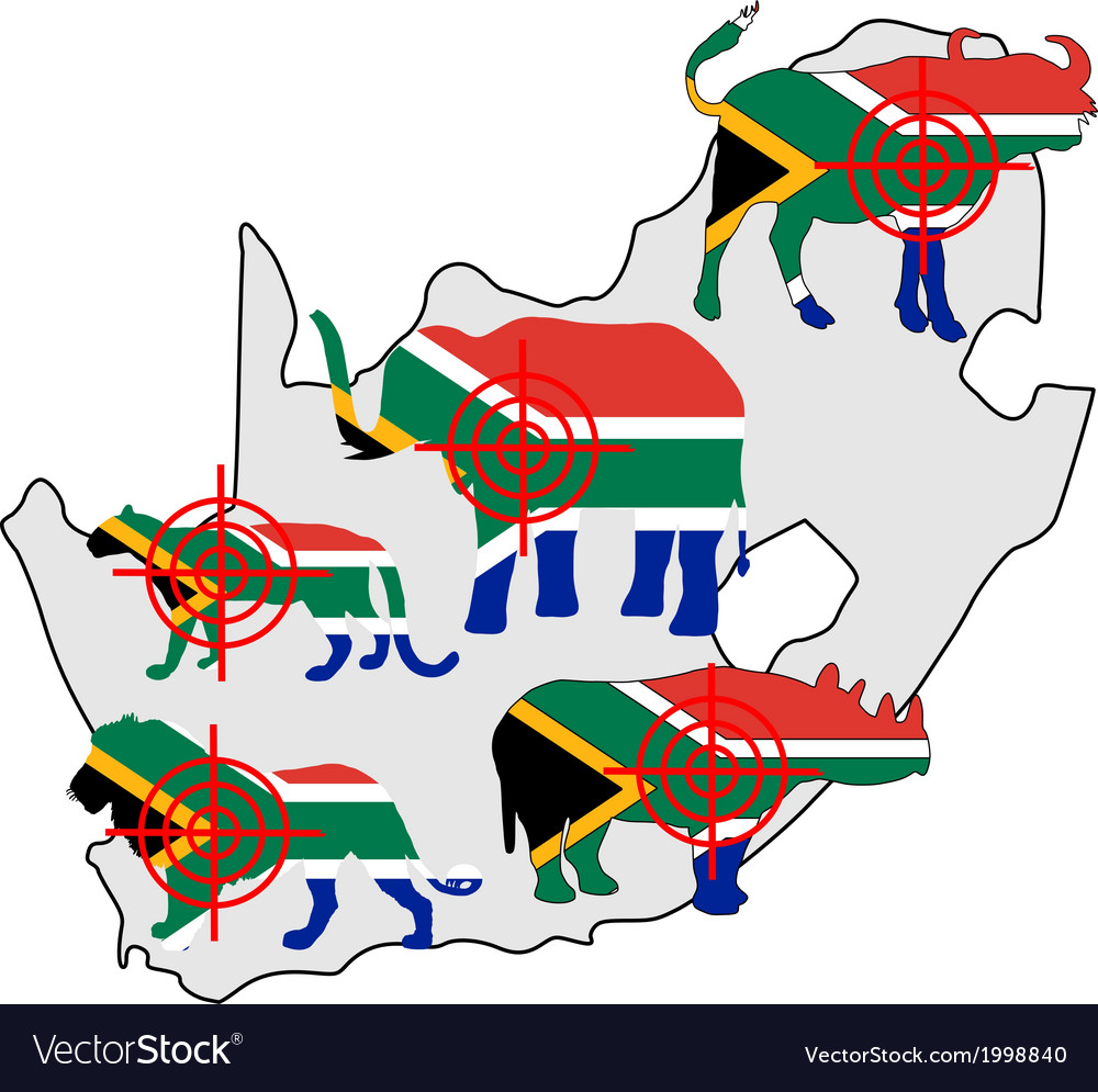 Big five south africa cross lines Royalty Free Vector Image