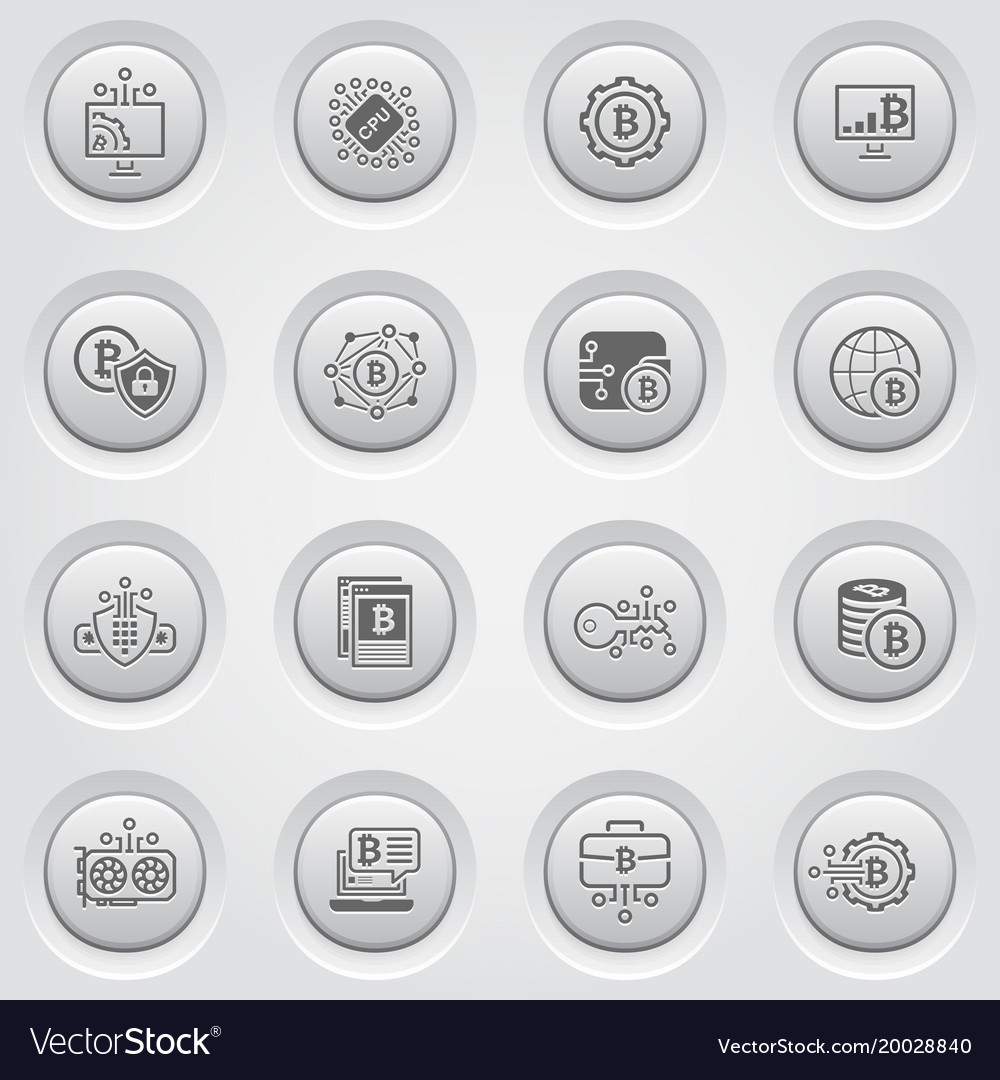 Bitcoin and blockchain cryptocurrency icons