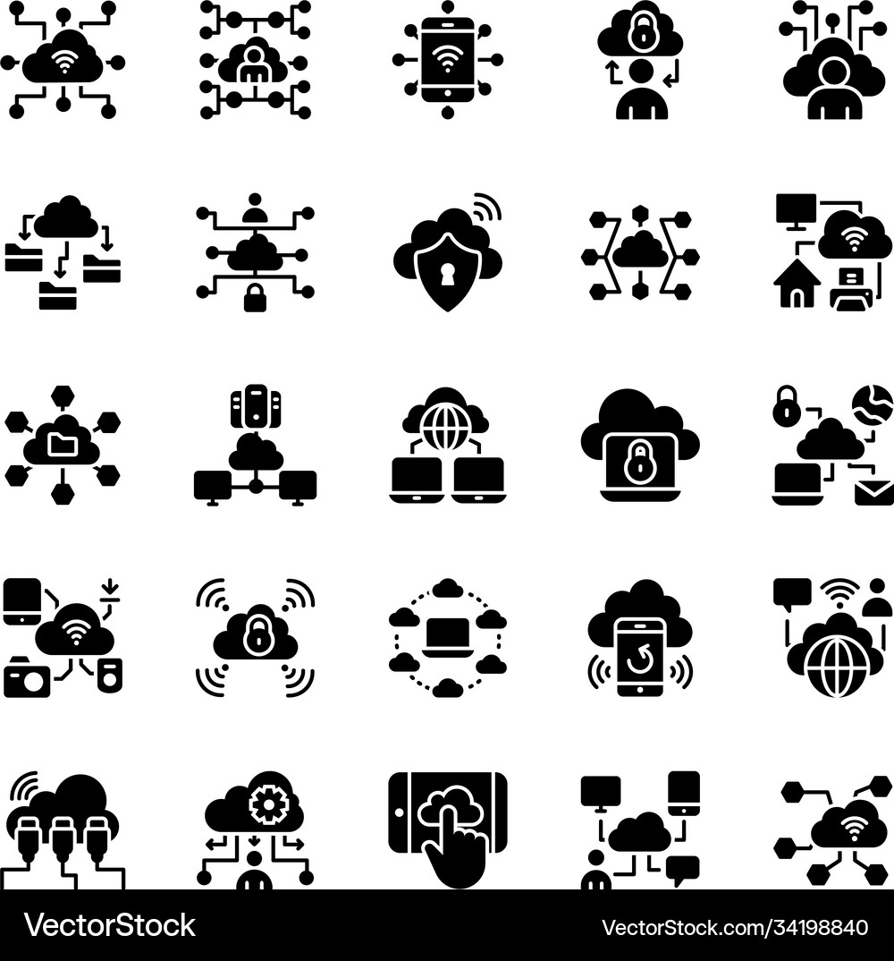Cloud hosting icons Royalty Free Vector Image - VectorStock