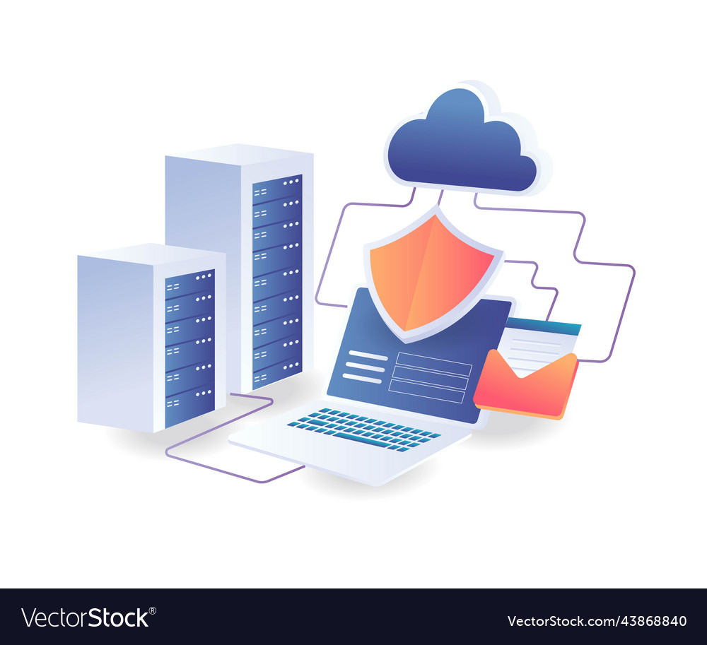 Cloud Server Computer Datensicherheit Netzwerk vector image Cloud Server Computer Datensicherheit Netzwerk