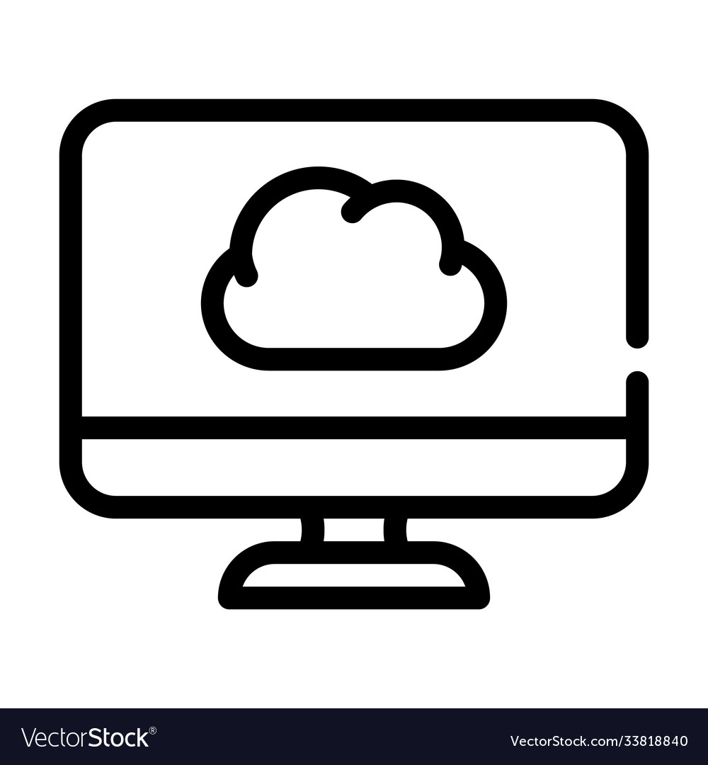 Computer files cloud storage line icon