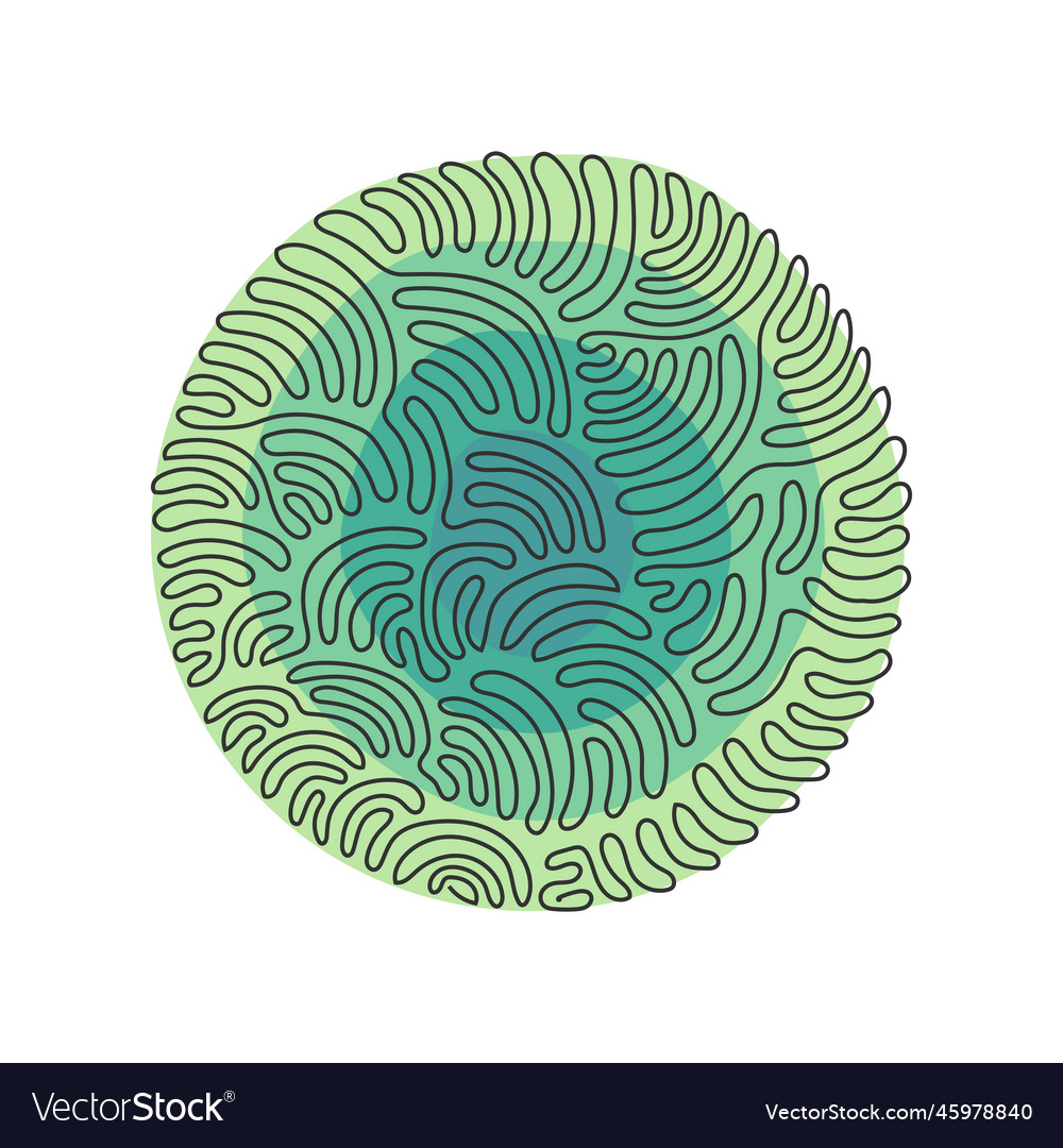 Continuous one line drawing flat design circle