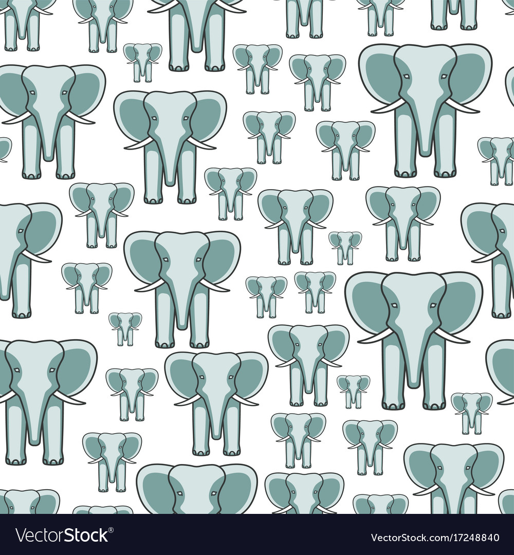 Elephant face seamless pattern