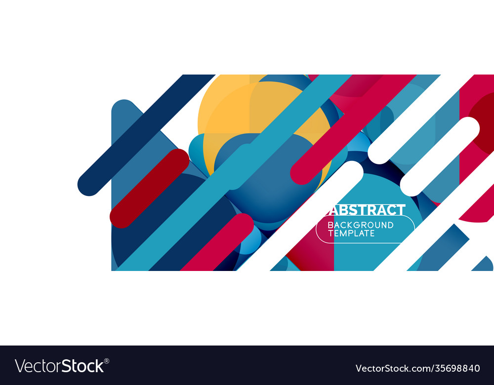 Flat geometric round shapes and dynamic lines Vector Image Flat geometric round shapes and dynamic lines