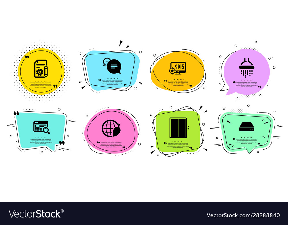 Lift documentation and environment day icons set vector image Lift documentation and environment day icons set
