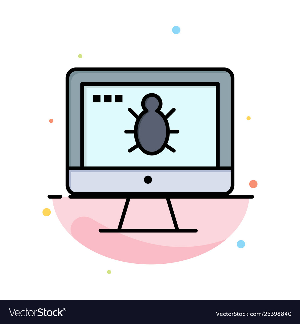 Monitor bug screen security abstract flat color