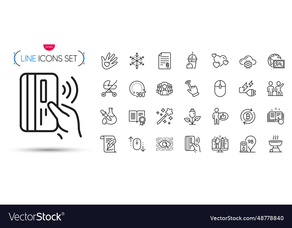 Pack of cloud computing like and cursor line vector image Pack of cloud computing like and cursor line