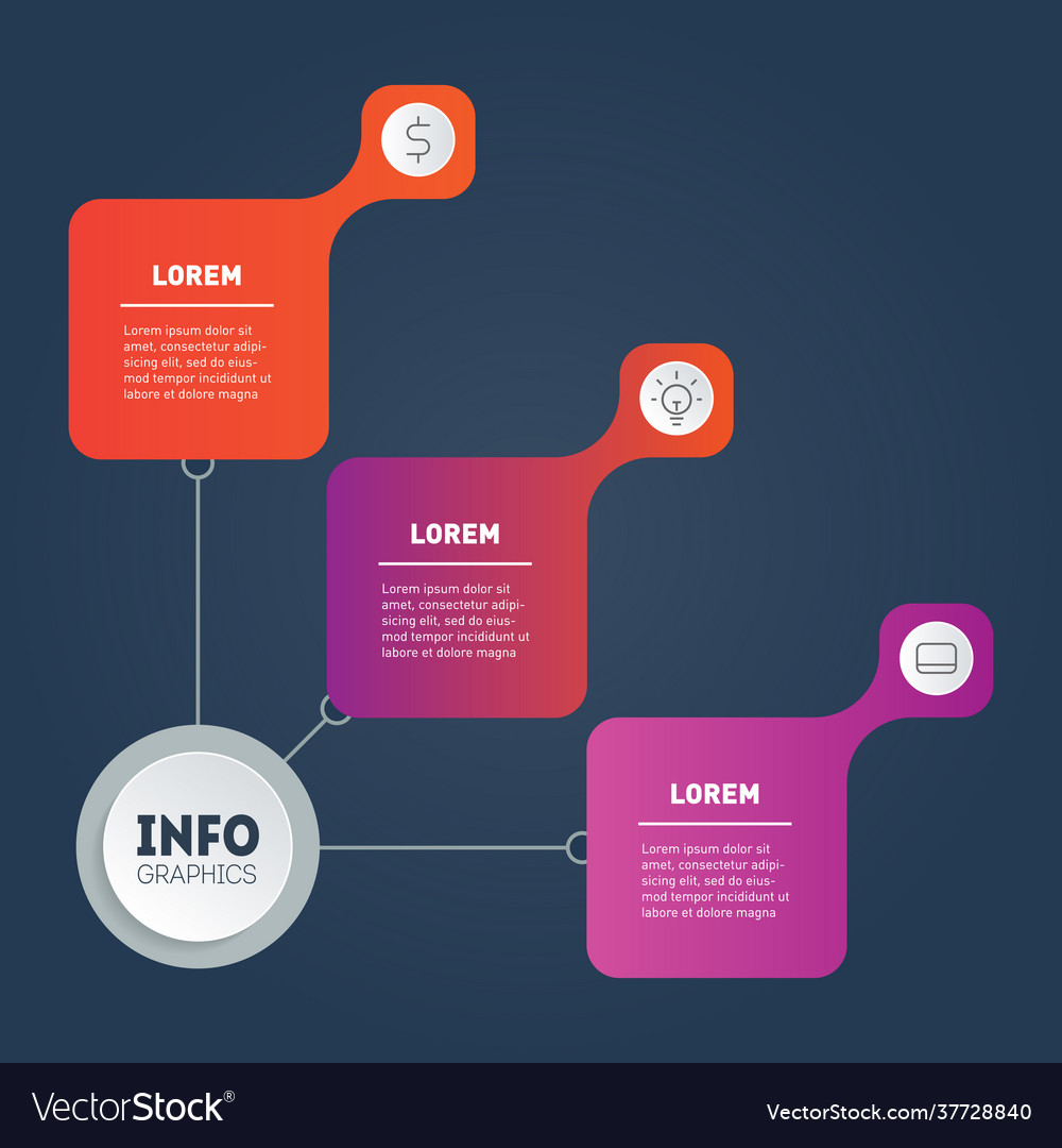 Part report with icons set business