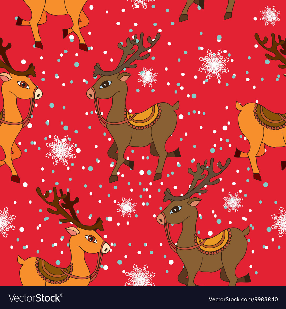 Pattern with deers on background