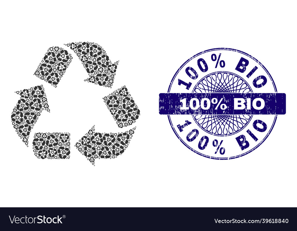 Recycle recursion collage of icons vector image Recycle recursion collage of icons