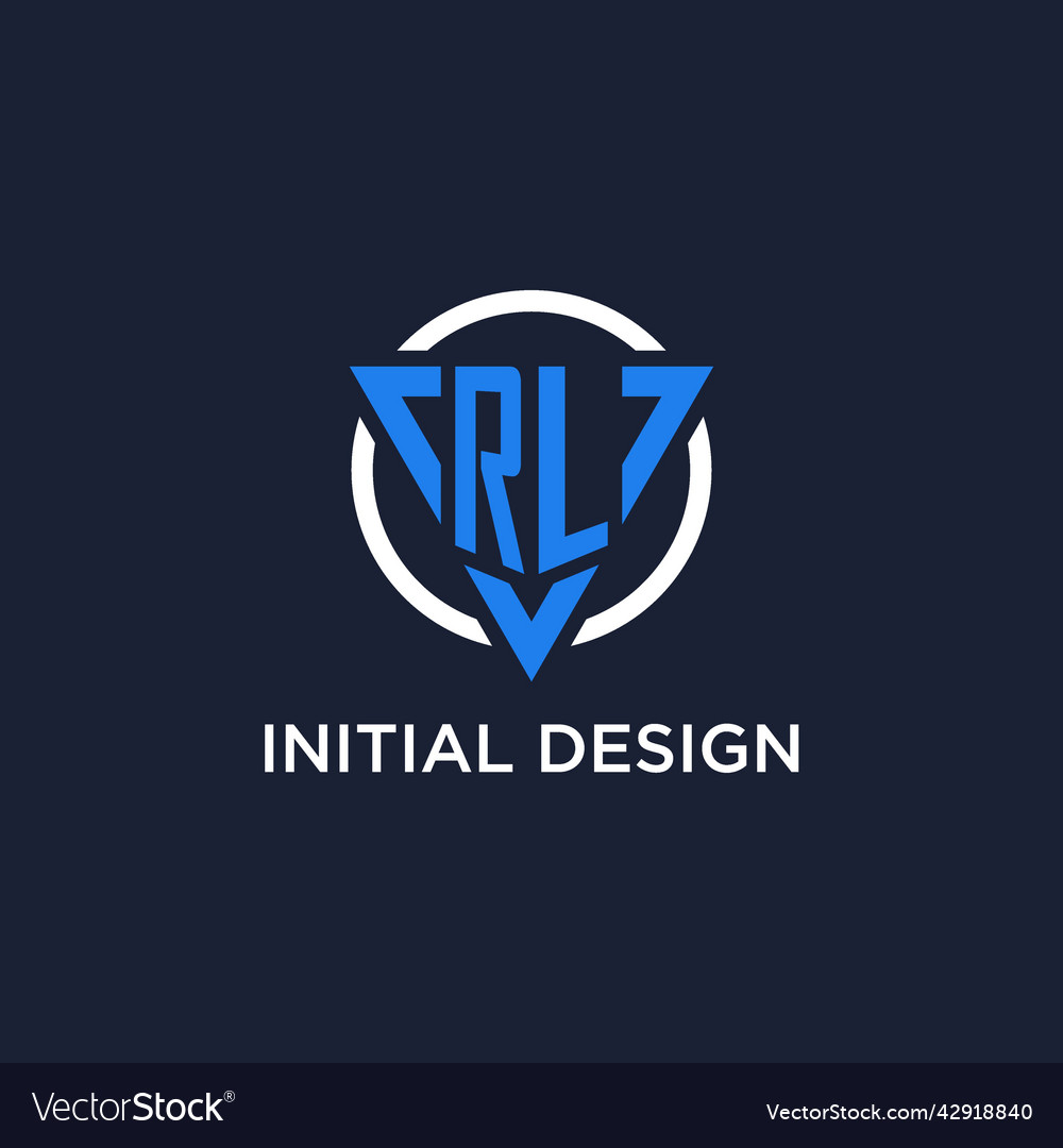 Rl monogram logo with triangle shape and circle Vector Image Rl monogram logo with triangle shape and circle