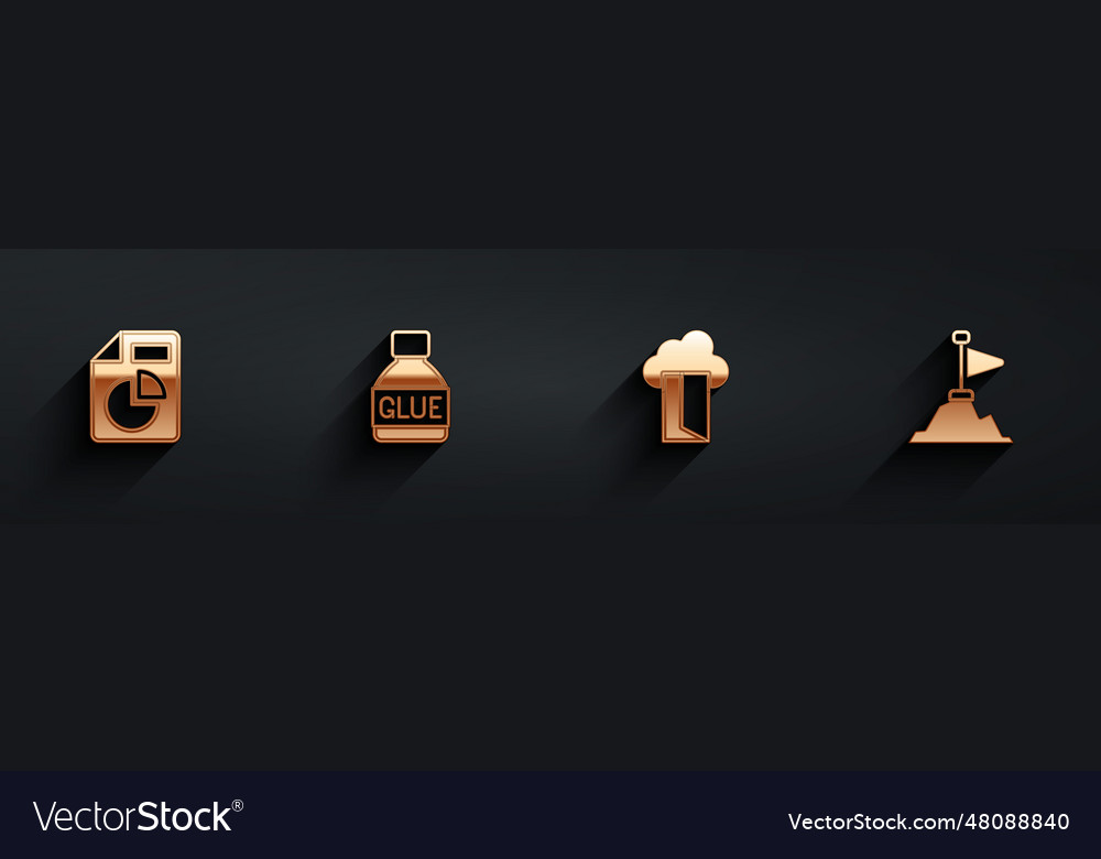 Set document with graph chart glue cloud vector image Set document with graph chart glue cloud