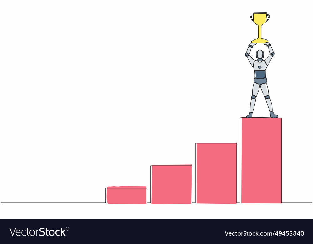 Single continuous line drawing robot climbing