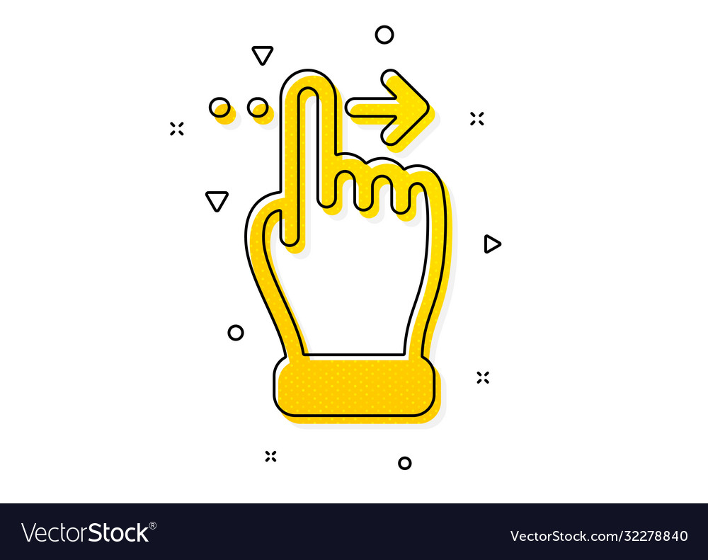 Touchscreen gesture icon slide right arrow sign