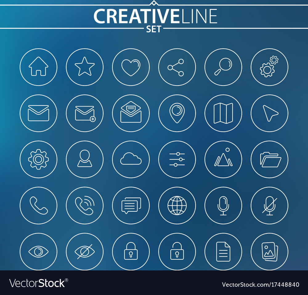 Universal outline icons Royalty Free Vector Image