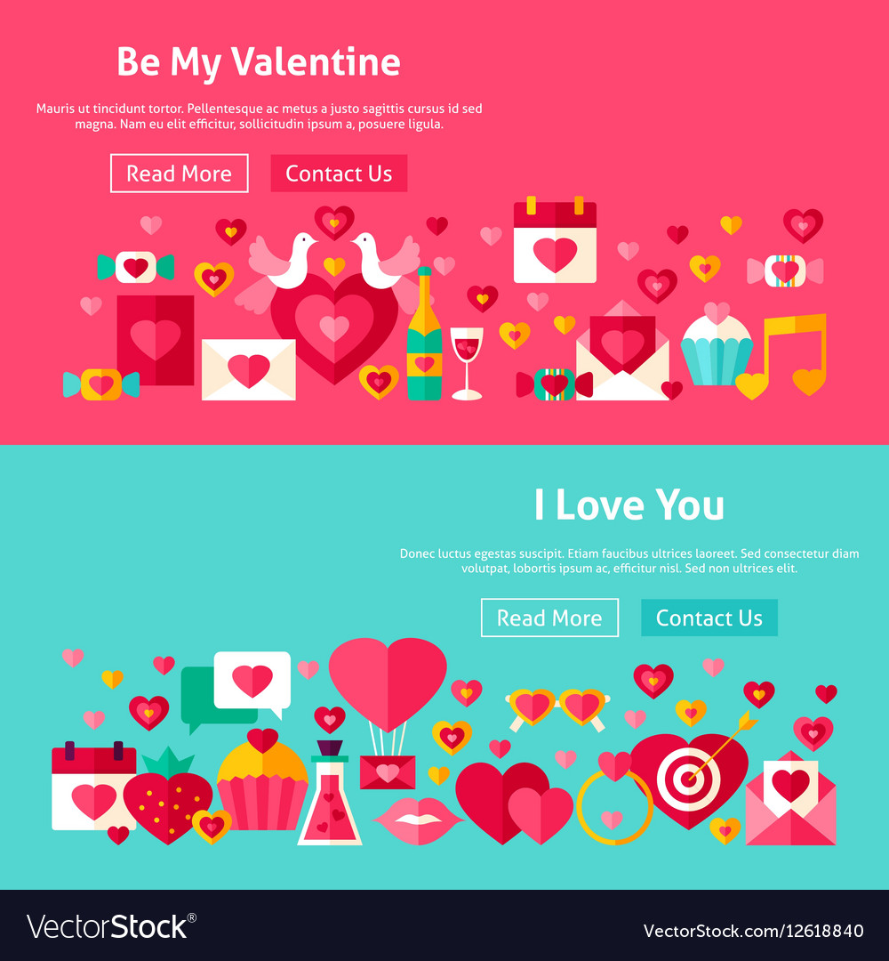 Valentines day website banners