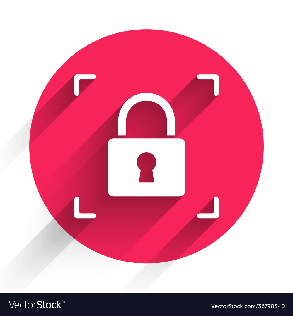 White fingerprint with lock icon isolated vector image White fingerprint with lock icon isolated