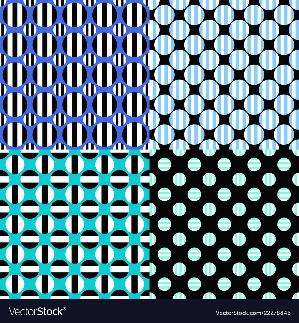 Abstract repeating circle pattern background sets