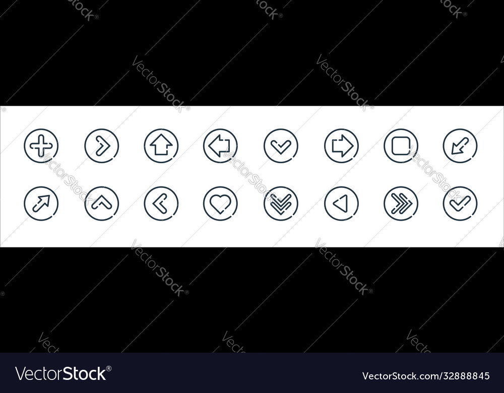 Arrow line icons linear set quality vector image Arrow line icons linear set quality
