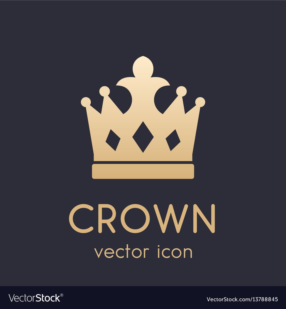 Crown logo element icon Royalty Free Vector Image