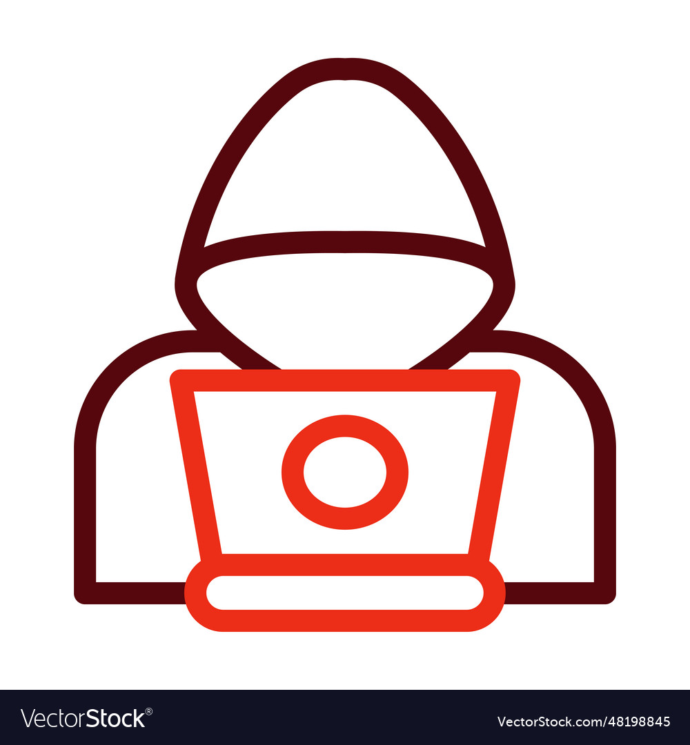 Hacker glyph two color icon for personal