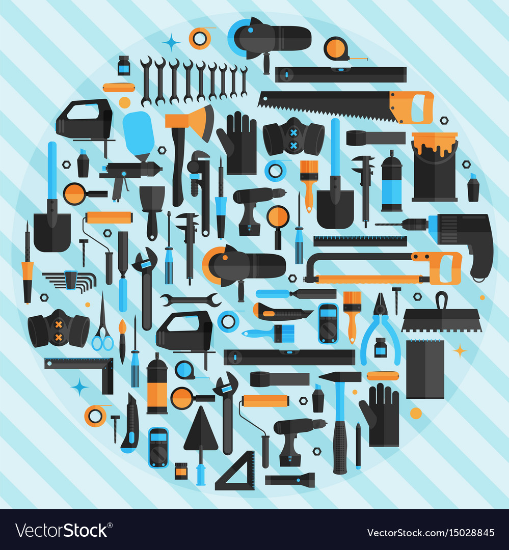 Hand tools background flat design eps10 format Vector Image
