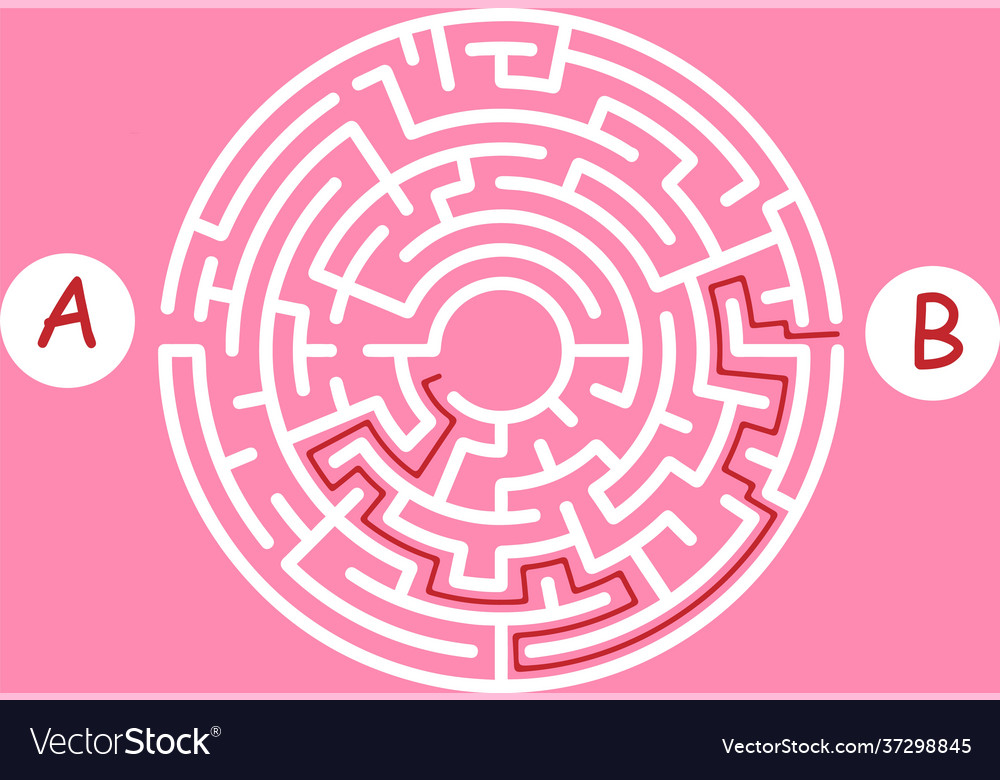 Labyrinth shape design element two entrance one vector image Labyrinth shape design element two entrance one
