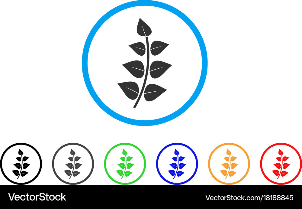 Leaf branch rounded icon Royalty Free Vector Image